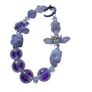 Kuromi Purple Beaded Phone Bracelet
